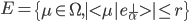 E=\left\{\mu\in\Omega,|<\mu|e_{\alpha}^{\perp}>|\leq r\right\}